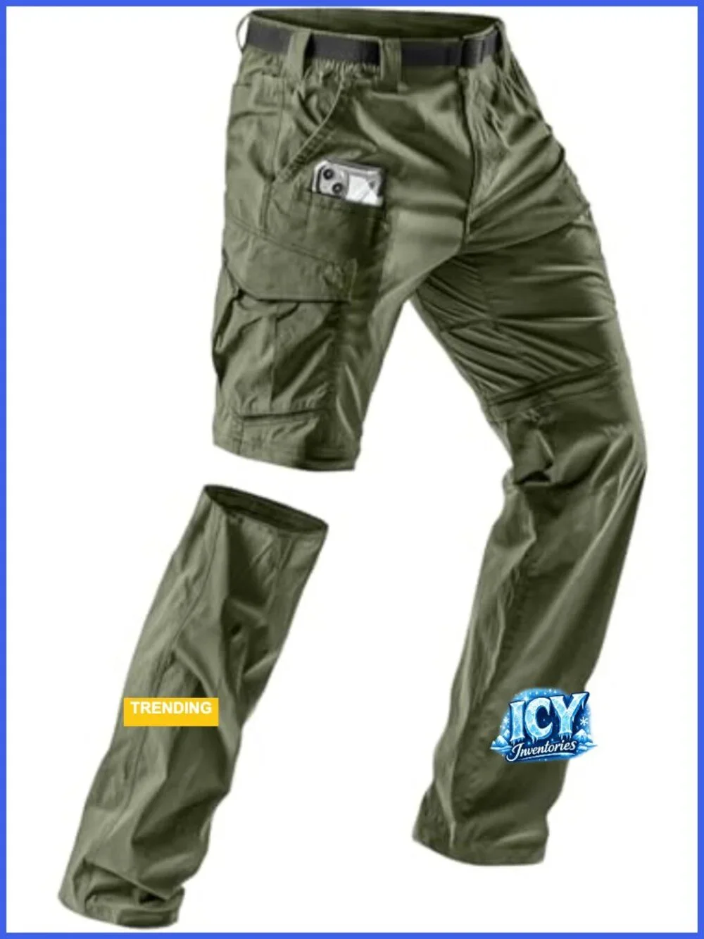 Convertible Cargo Tactical Pants, Water Resistant Hiking Pants, Zip Off